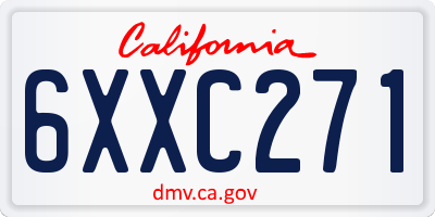 CA license plate 6XXC271