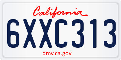 CA license plate 6XXC313