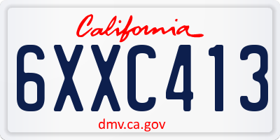 CA license plate 6XXC413