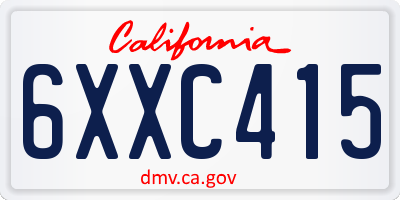 CA license plate 6XXC415