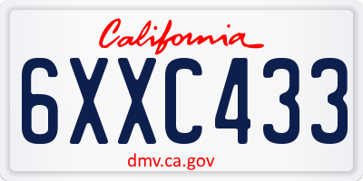 CA license plate 6XXC433
