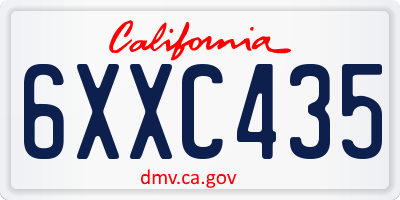 CA license plate 6XXC435