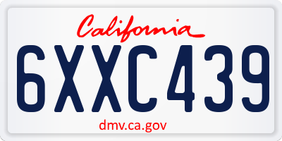 CA license plate 6XXC439