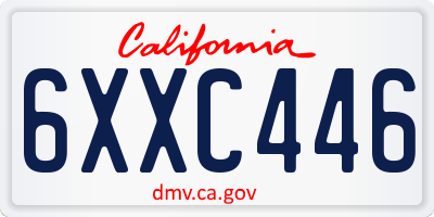 CA license plate 6XXC446