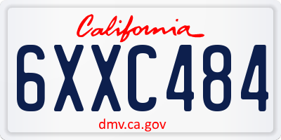 CA license plate 6XXC484