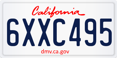 CA license plate 6XXC495