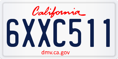 CA license plate 6XXC511