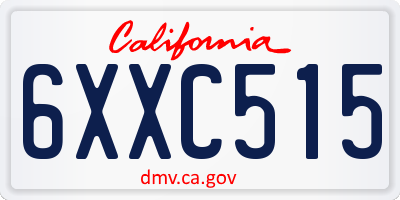 CA license plate 6XXC515