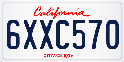 CA license plate 6XXC570