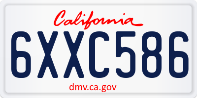 CA license plate 6XXC586