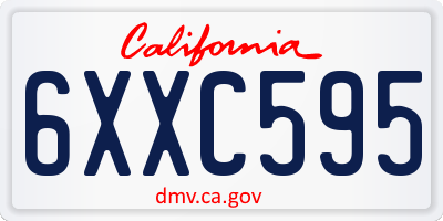 CA license plate 6XXC595