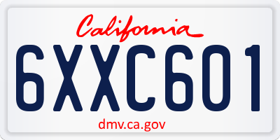 CA license plate 6XXC601