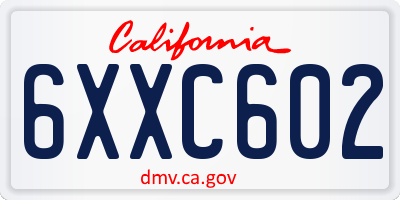 CA license plate 6XXC602