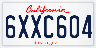 CA license plate 6XXC604