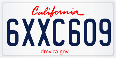 CA license plate 6XXC609