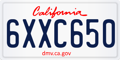 CA license plate 6XXC650