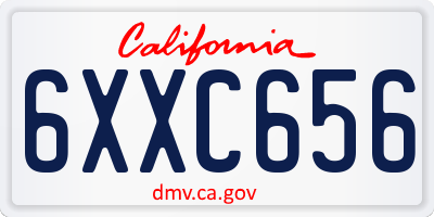 CA license plate 6XXC656