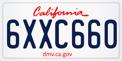 CA license plate 6XXC660