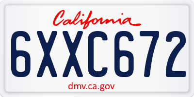 CA license plate 6XXC672