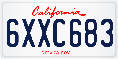 CA license plate 6XXC683