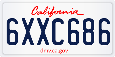CA license plate 6XXC686