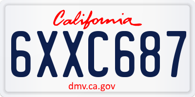 CA license plate 6XXC687