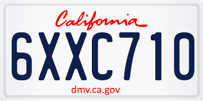 CA license plate 6XXC710
