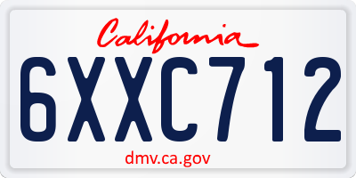 CA license plate 6XXC712
