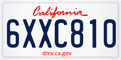 CA license plate 6XXC810