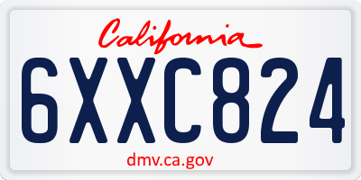 CA license plate 6XXC824