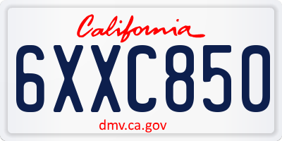 CA license plate 6XXC850