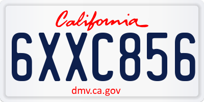 CA license plate 6XXC856