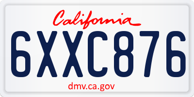 CA license plate 6XXC876