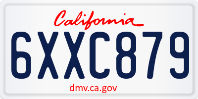 CA license plate 6XXC879