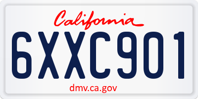 CA license plate 6XXC901