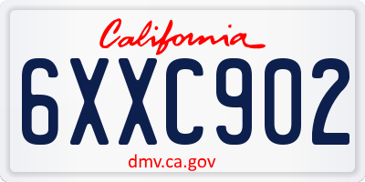 CA license plate 6XXC902