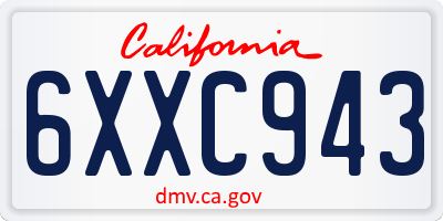 CA license plate 6XXC943
