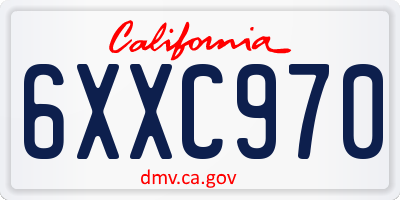 CA license plate 6XXC970