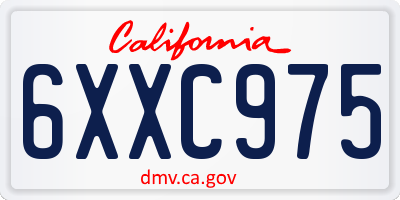 CA license plate 6XXC975