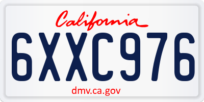 CA license plate 6XXC976