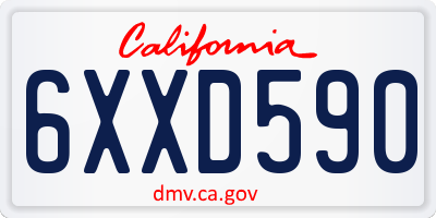 CA license plate 6XXD590