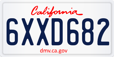 CA license plate 6XXD682