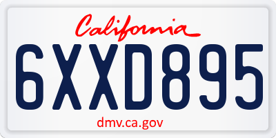 CA license plate 6XXD895