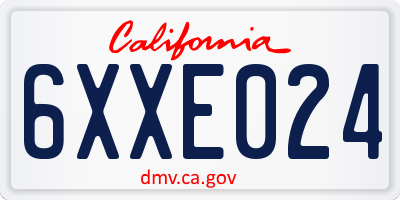CA license plate 6XXE024