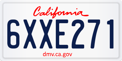 CA license plate 6XXE271