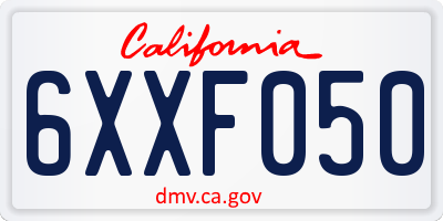 CA license plate 6XXF050