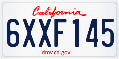 CA license plate 6XXF145