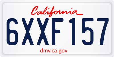 CA license plate 6XXF157