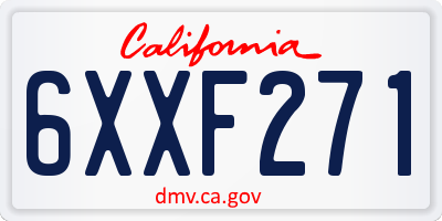 CA license plate 6XXF271