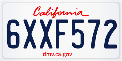CA license plate 6XXF572